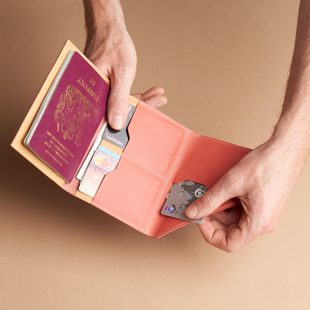 Portapassaporto In Pelle PU 3 Pezzi - Portadocumenti Viaggio Con Tasca Carte - Foto 6